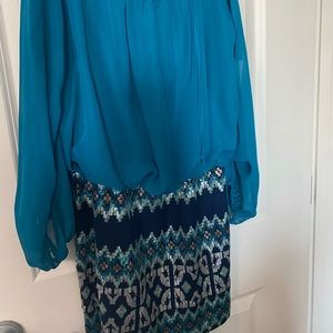 Teal sparkly sequin dress